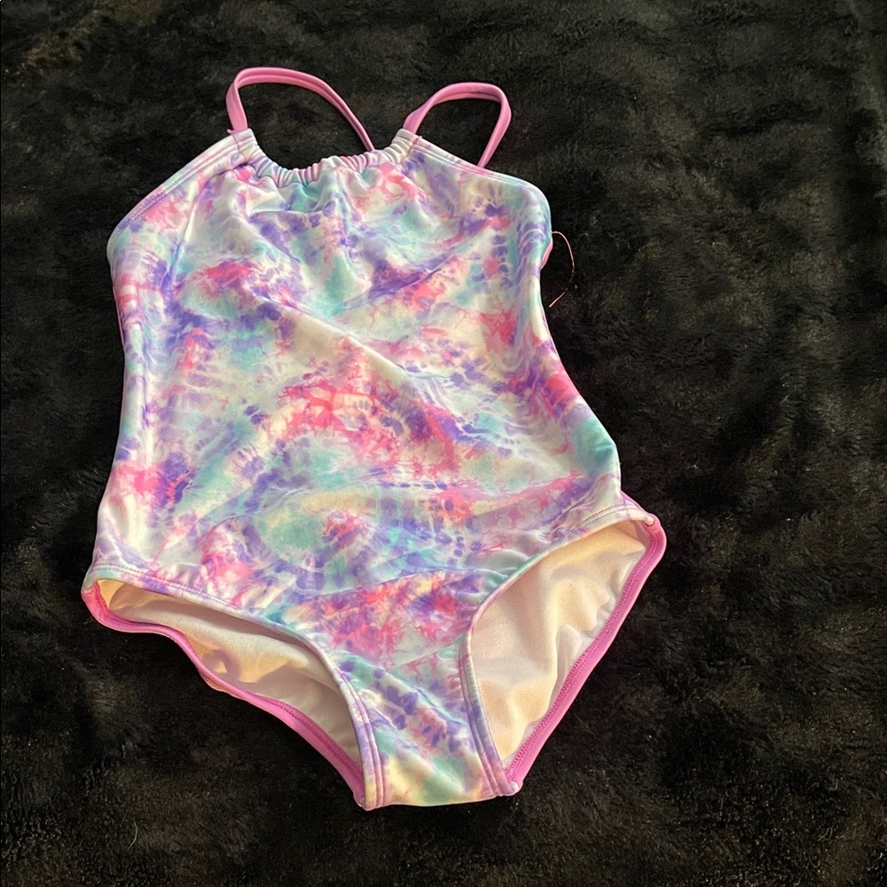 Girl’s M (8) Colorful Tie-Dye 1pc Swimsuit Beach Vaca Swim Pool Party